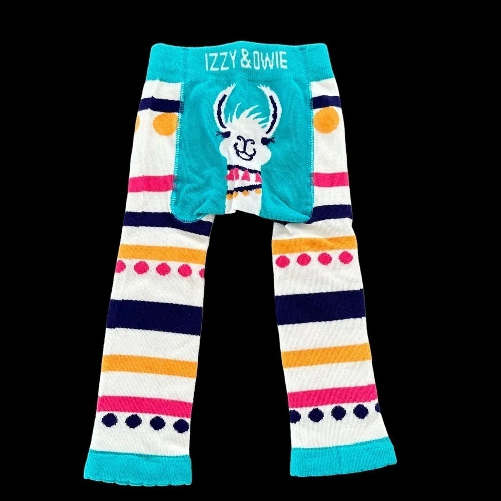 Izzy & Owie baby girls 12-24 months Llama Striped footless tights Polka Dot Pink